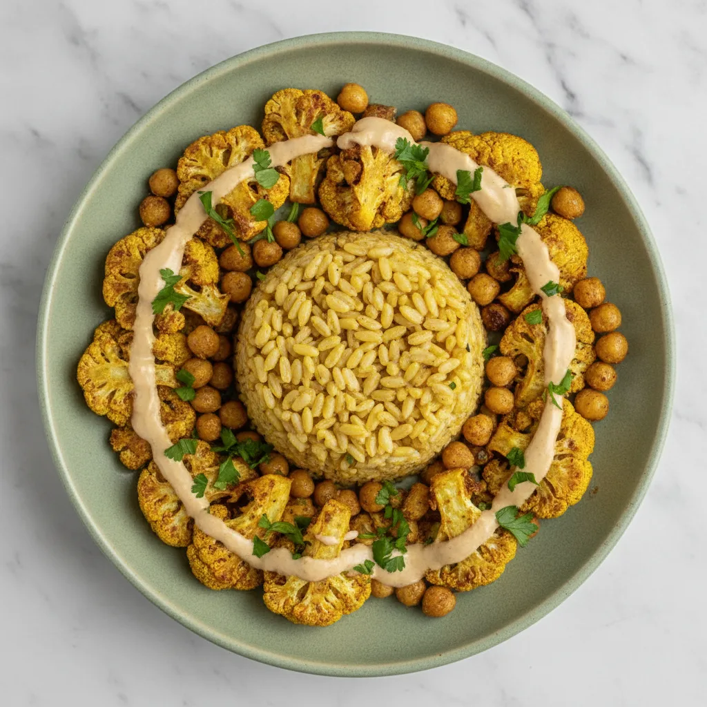 Golden turmeric farro bowl