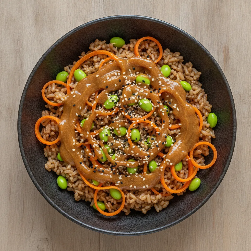 Miso ginger brown rice bowl